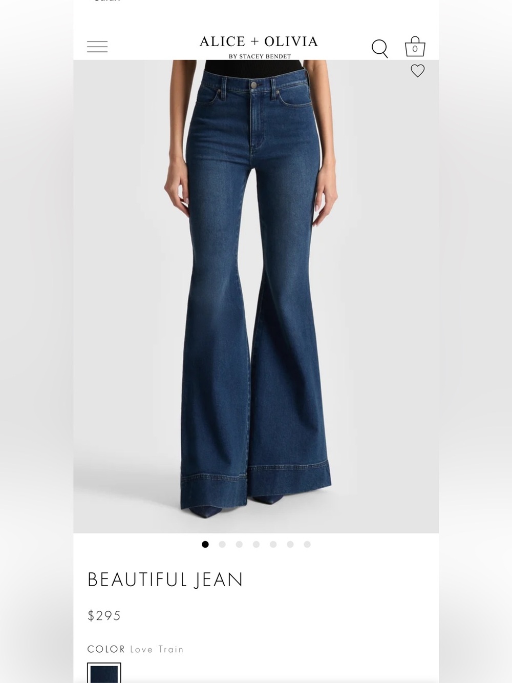 Alice + Olivia Dark High Rise Bell - 26 
Wash: Love Train